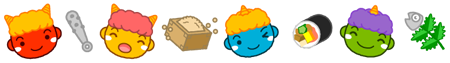 鬼の顔と節分ライン・罫線イラスト