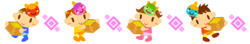 節分と子供達ライン・罫線イラスト