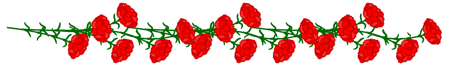 カーネーションのライン・罫線イラスト/赤