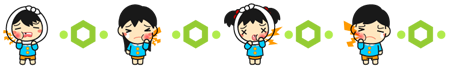 虫歯になった子供達のライン・罫線イラスト