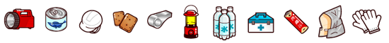 防災の日ライン・罫線イラスト