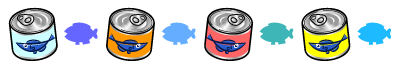 魚の缶詰のライン・罫線イラスト