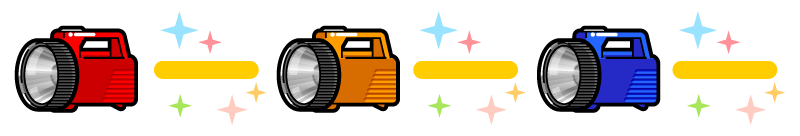 懐中電灯のライン・罫線イラスト