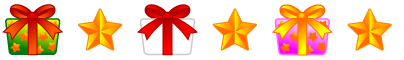プレゼントと星のライン・罫線イラスト