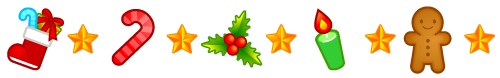 クリスマス飾りのライン・罫線イラスト