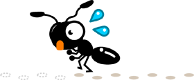 仲間の途中で足跡が消えて驚いているイラスト