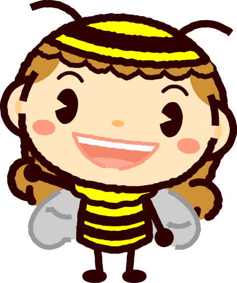 かわいいミツバチのイラスト