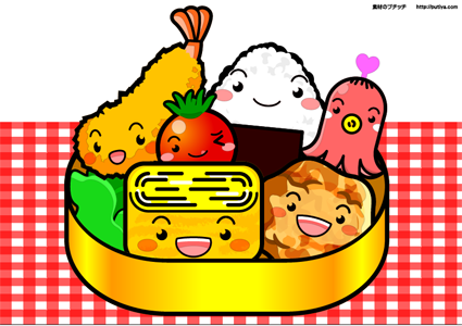 かわいいお弁当の塗り絵の色見本