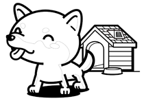 柴犬の塗り絵