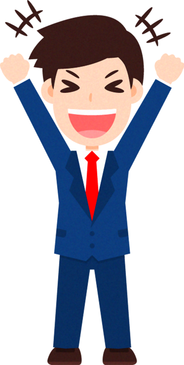 ビジネスイラスト/男性_ガッツポーズ3