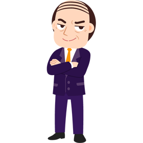 部長/右上を見るのイラスト