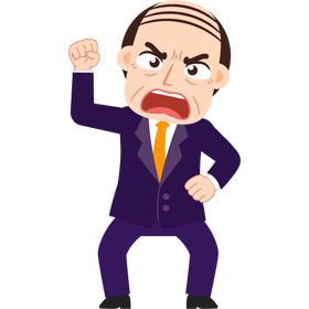 部長/拳を振り上げるのイラスト