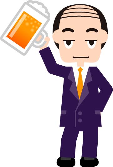 ビールジョッキを持つイラスト（上司）