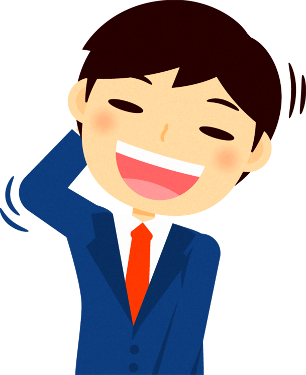 男性営業職のイラスト/照れる