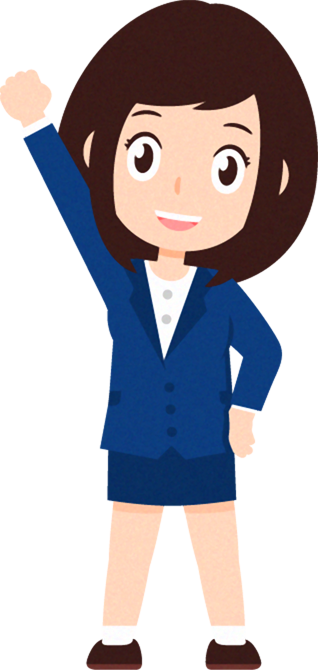 ビジネスイラスト/女性_仕事をがんばるぞ！