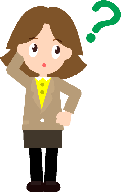 「？マーク」考えている女性のイラスト