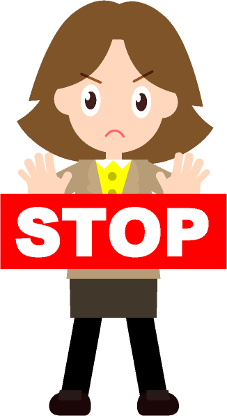 それはできません！きっぱりと断っている女性のイラスト
