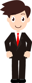 正面を向いたサラリーマンのイラスト