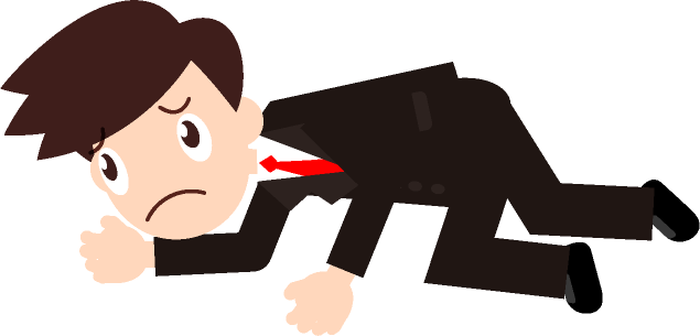 疲れているけど、仕事が残っているので頑張ろうとしているサラリーマンのイラスト
