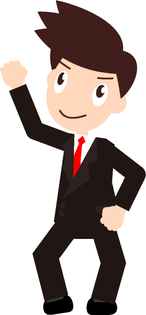 今日も仕事頑張るぞ！というイメージのサラリーマンのイラスト