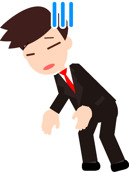 はぁ～、ガッカリ。落ち込んでいるサラリーマンのイラスト