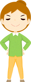 人の仕草イラスト_女性_誇らしげ