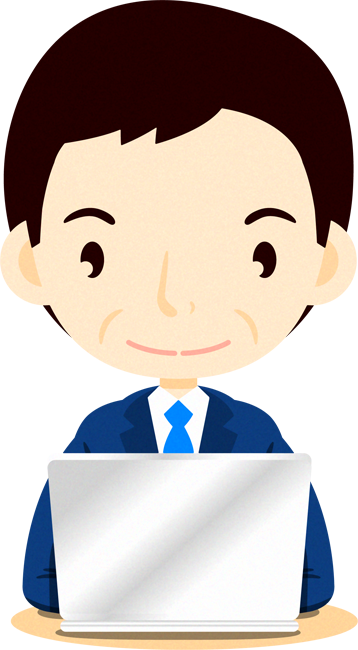 ノートパソコンをする人イラスト/男性6