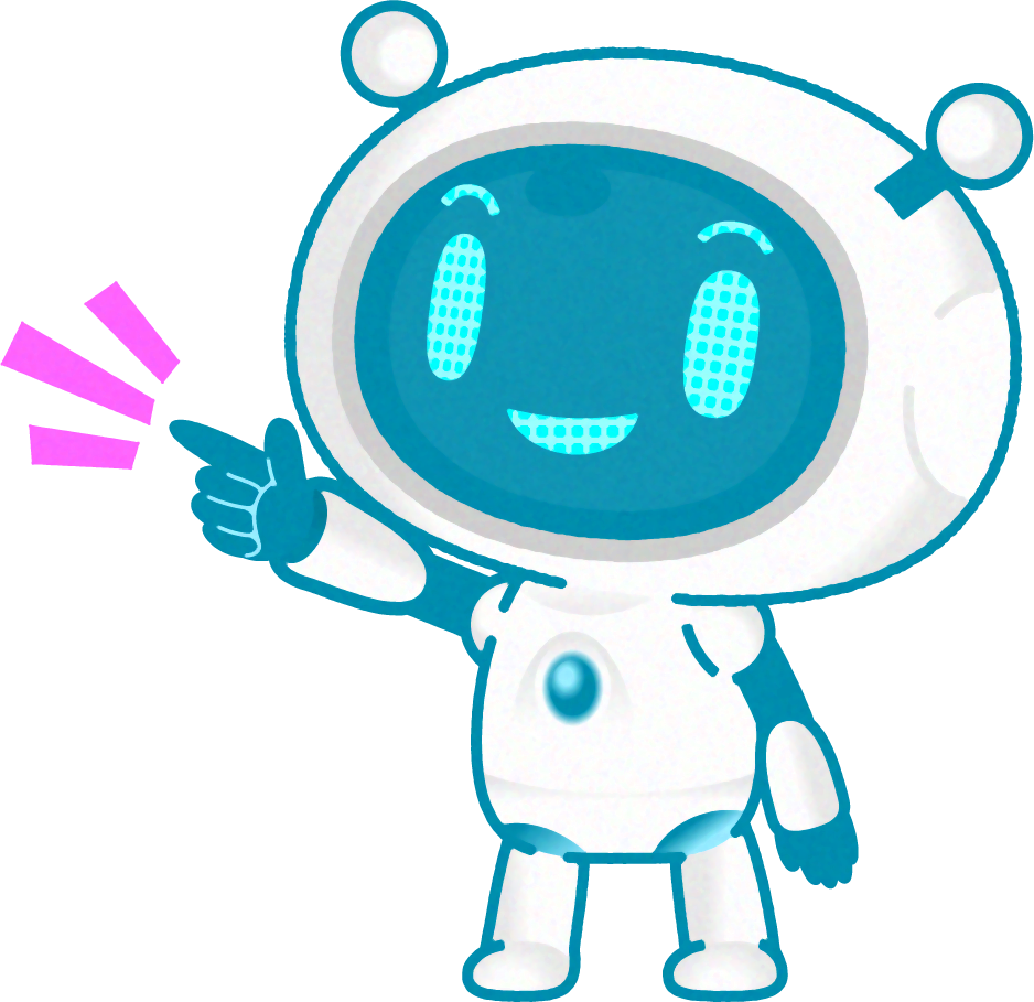 指さすロボットのイラスト