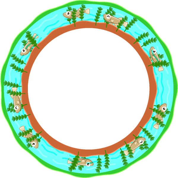 メダカ飾り罫イラスト