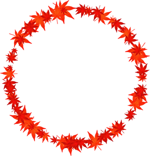赤い紅葉の飾り罫イラスト