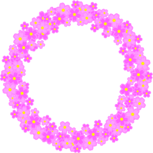 


桜の花飾り罫イラスト