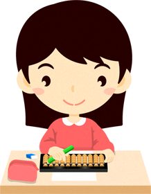 そろばんのイラスト/女の子