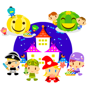かわいいハロウィンの仮装をしたイラスト