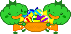 キャンディを運ぶパンプキンマンのイラスト