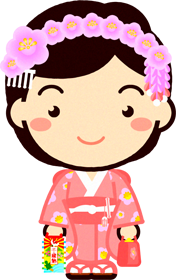 千歳飴を持った女の子イラスト