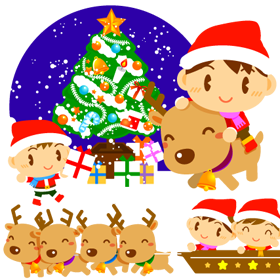 サンタクロース衣装の子供イラスト