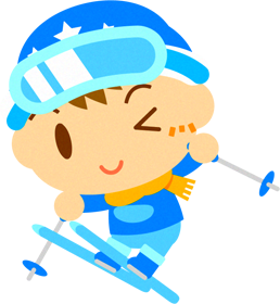 スキーをする男の子のイラスト/ジャンプ