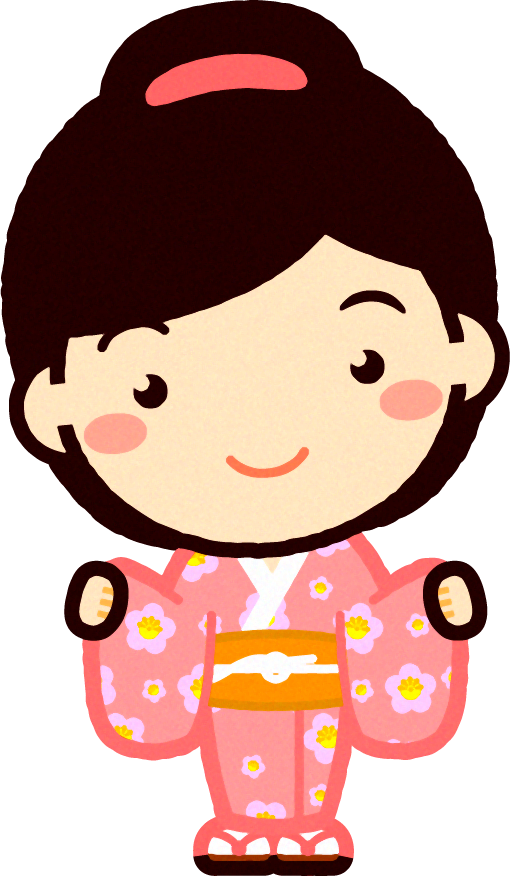 着物を着た女の子イラスト/袖を持つ