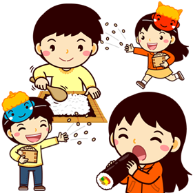 >節分の日の子供のイラスト
