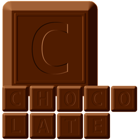 四角チョコレート文字イラスト