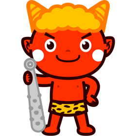 金棒を持った鬼のイラスト