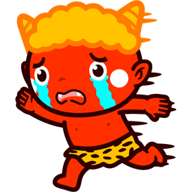 走る鬼/泣くのイラスト