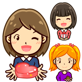 バレンタインチョコを渡すイラスト
