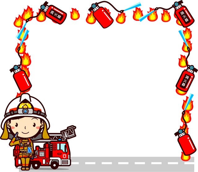3月1日～3月7日、春の全国火災予防運動フレームのイラスト