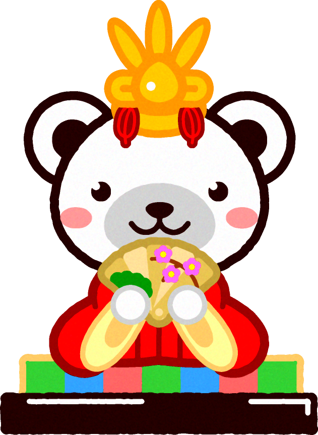 シロクマのお雛様イラスト