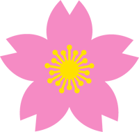 桜の花イラスト/花粉ベタ