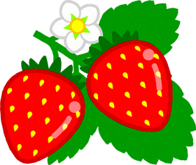 苺狩りの苺イラスト