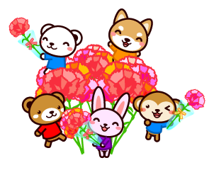 母の日イラスト(かわいい動物)
