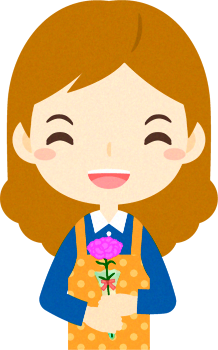 カーネーションを貰ったお母さんのイラスト2