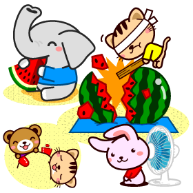夏と動物イラスト